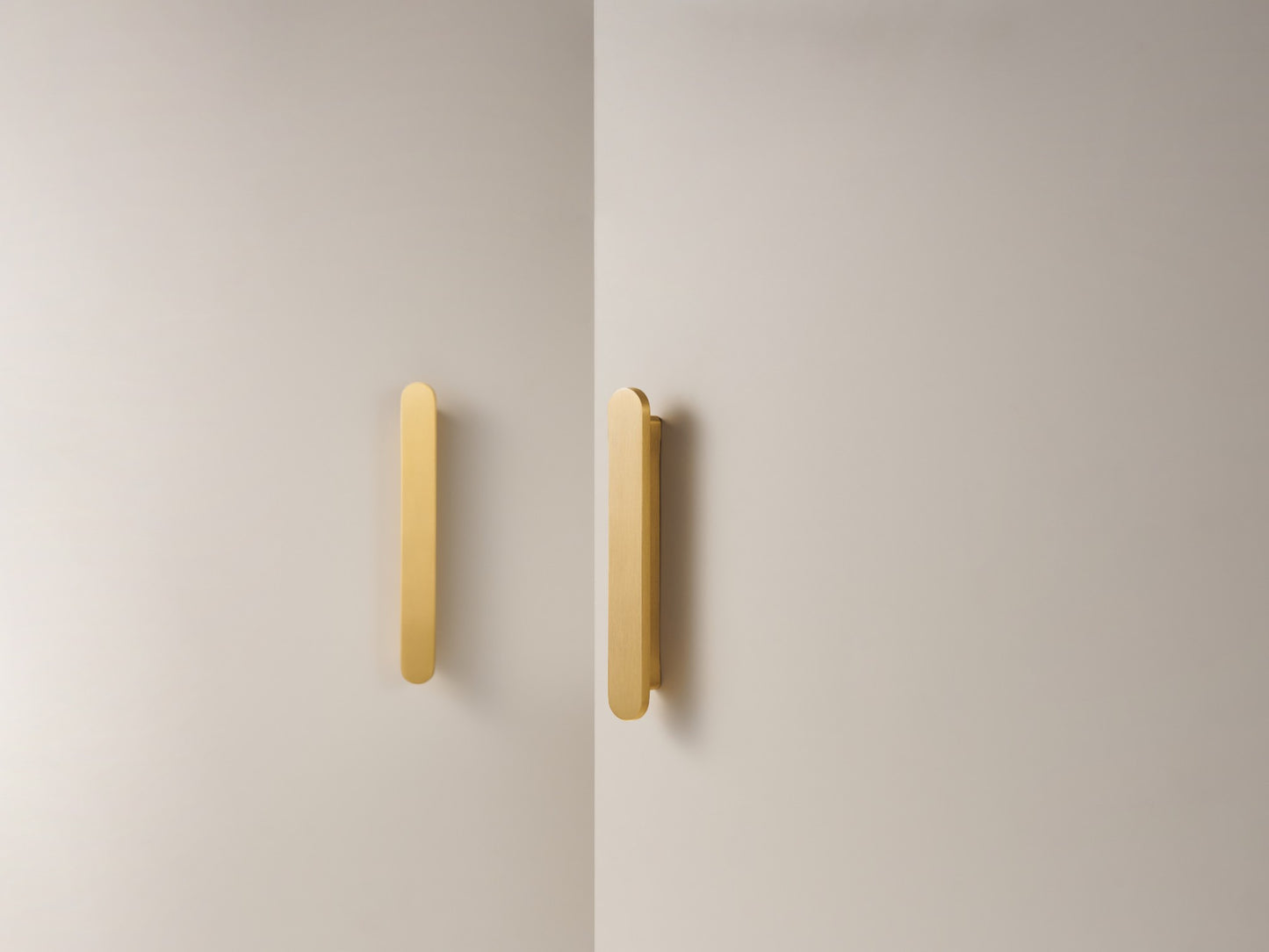 Flat Round Pulls - Solid Brushed Brass Drawer Pulls