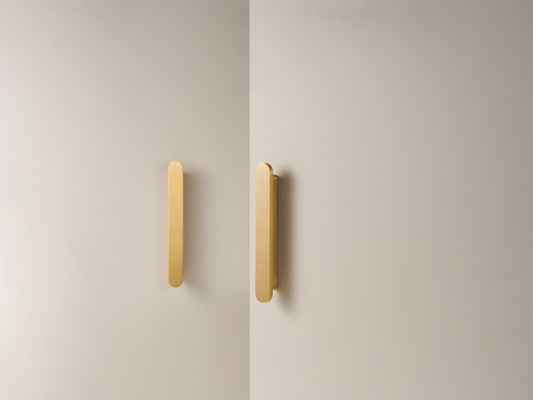 Flat Round Pulls - Solid Brushed Brass Drawer Pulls