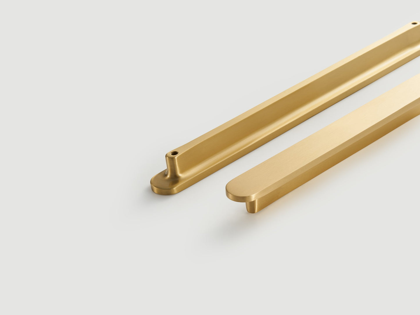 Flat Round Pulls - Solid Brushed Brass Drawer Pulls
