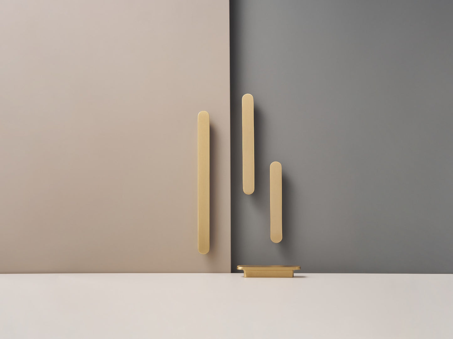 Flat Round Pulls - Solid Brushed Brass Drawer Pulls