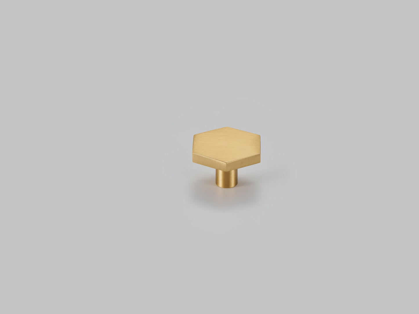 Contemporary Hexagonal Brass Cabinet Knob - 30mm