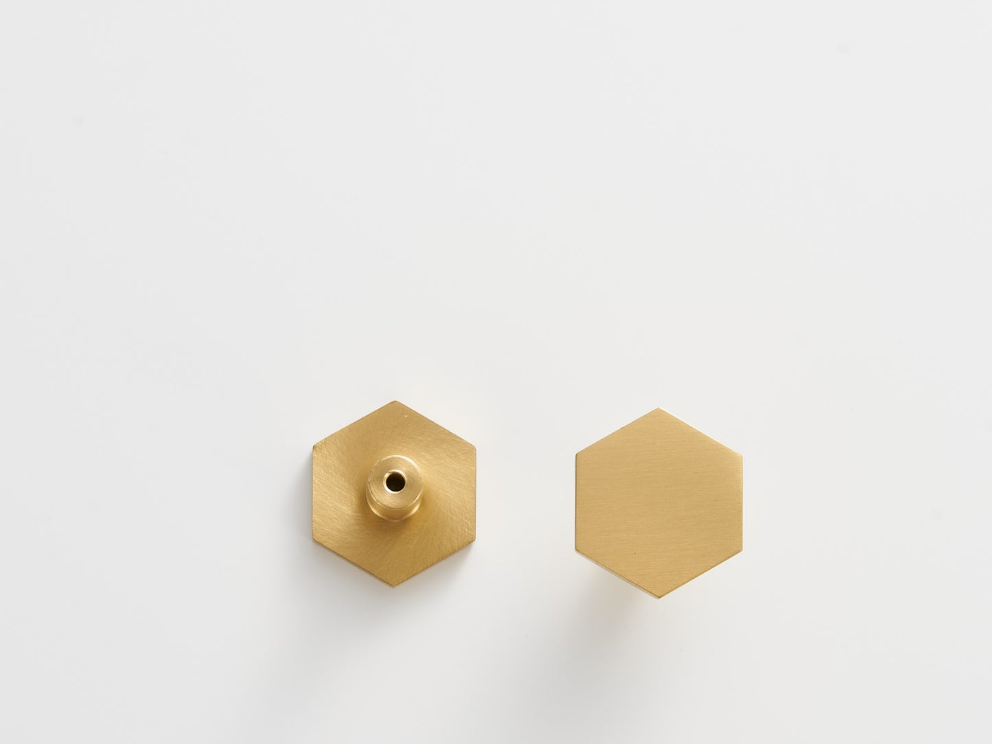 Contemporary Hexagonal Brass Cabinet Knob - 30mm