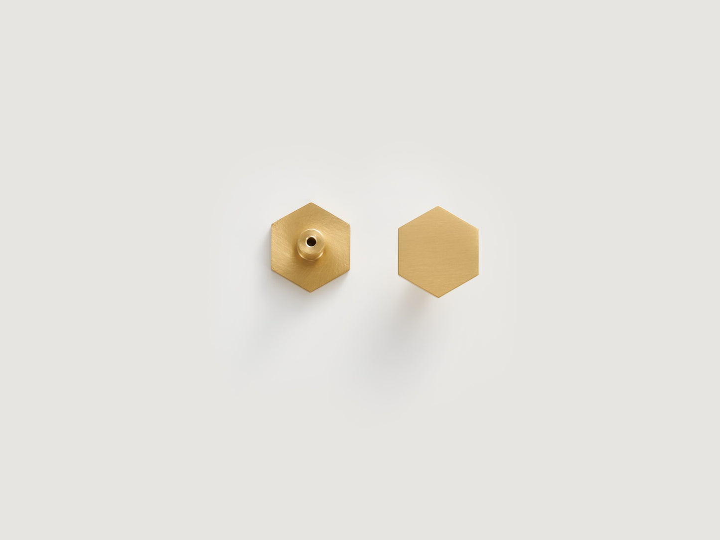 Contemporary Hexagonal Brass Cabinet Knob - 30mm