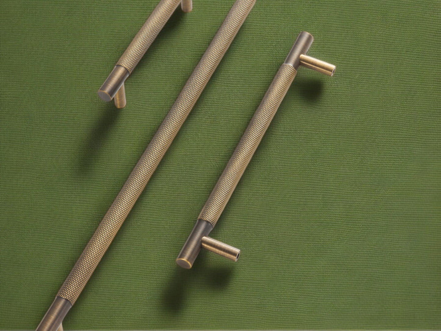 Antique Knurled Solid Brass Cabinet Handles