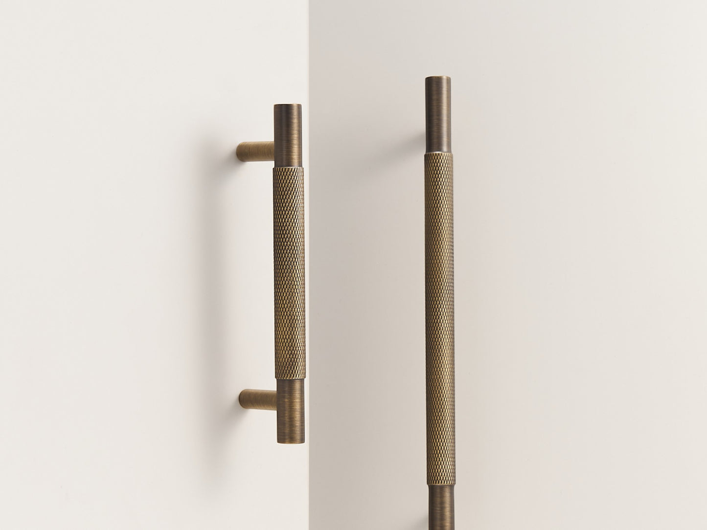Antique Knurled Solid Brass Cabinet Handles