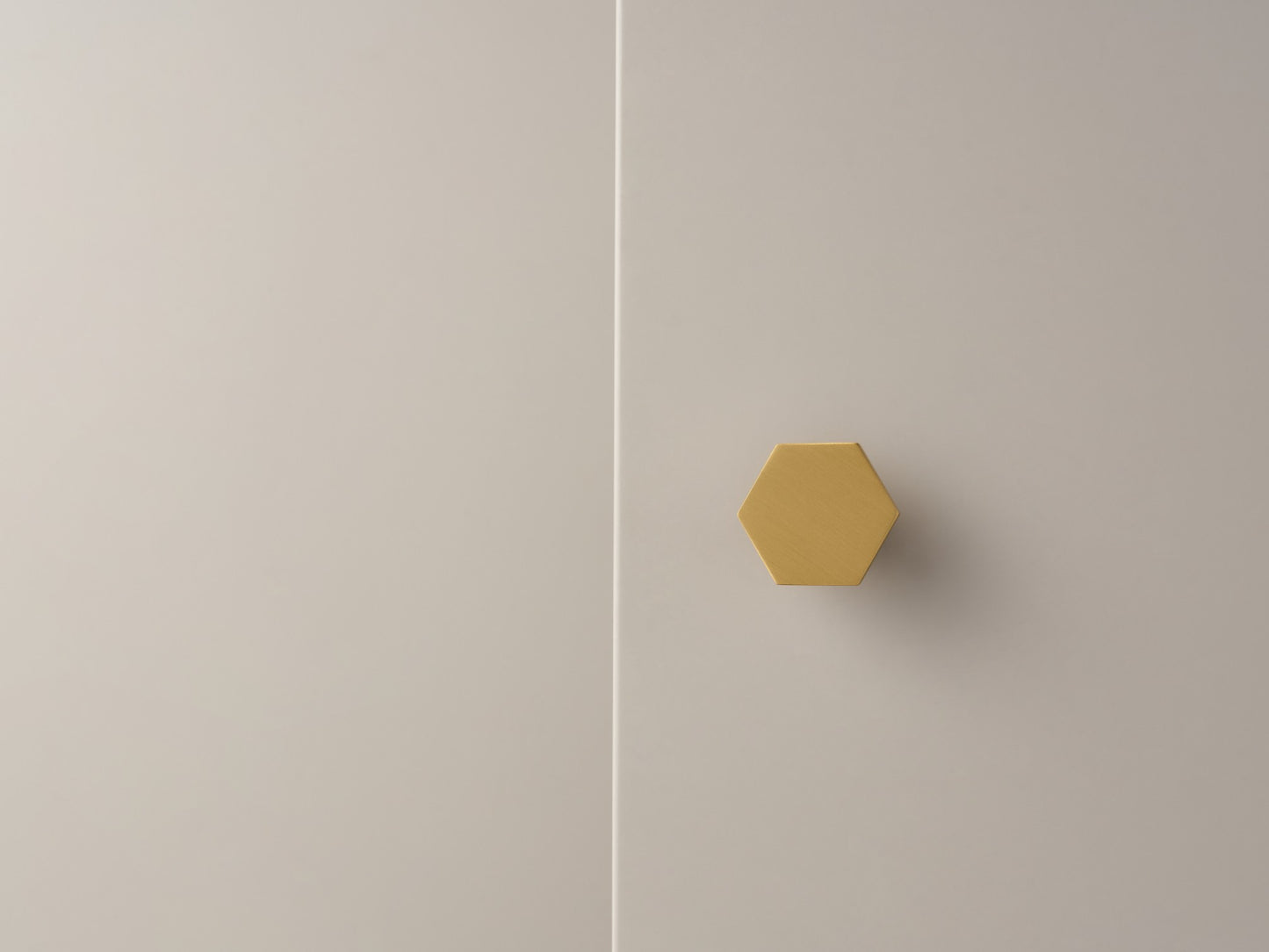 Contemporary Hexagonal Brass Cabinet Knob - 30mm
