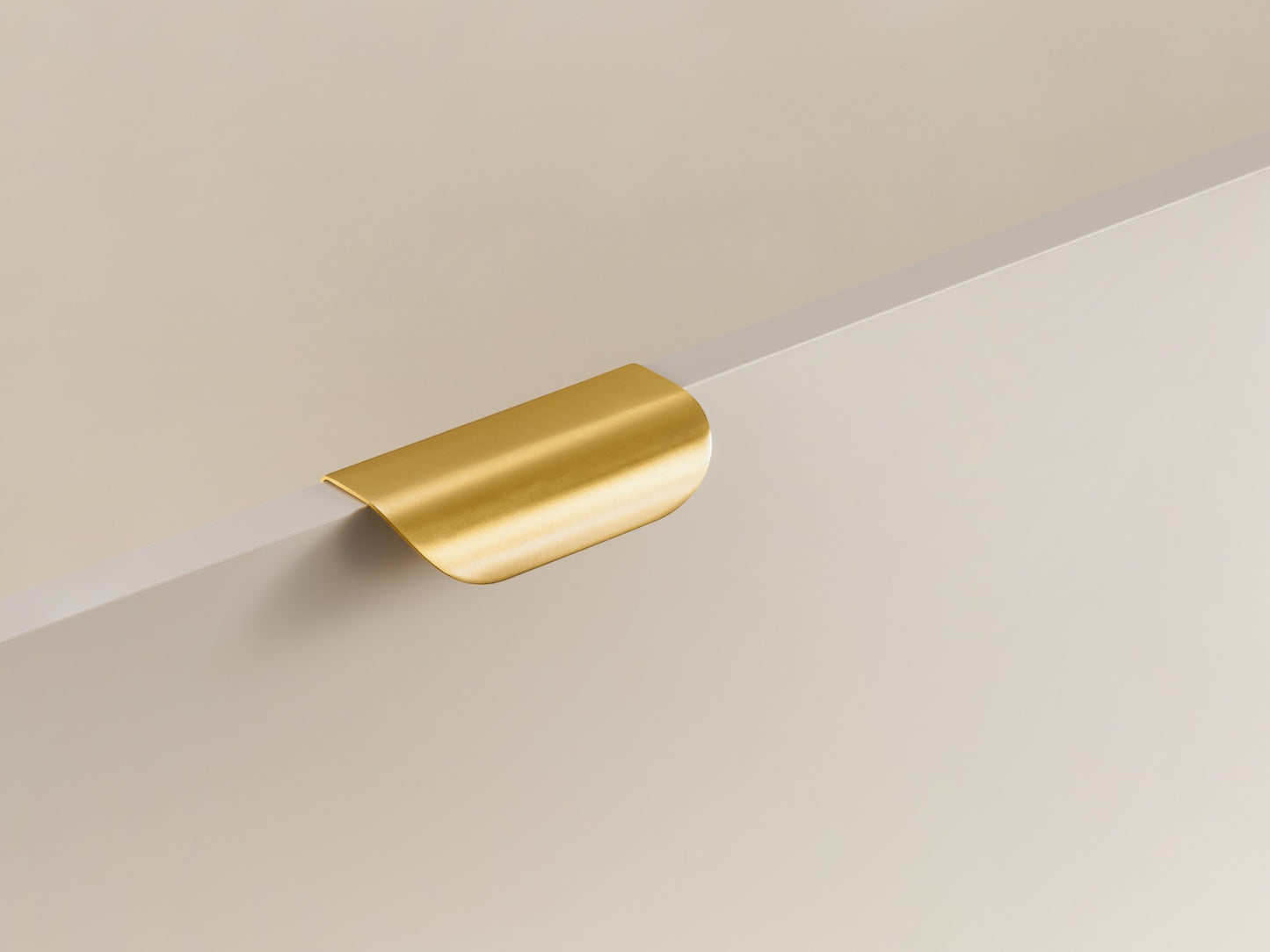 Curved Drawer Pulls - Solid Brushed Brass Drawer Pulls