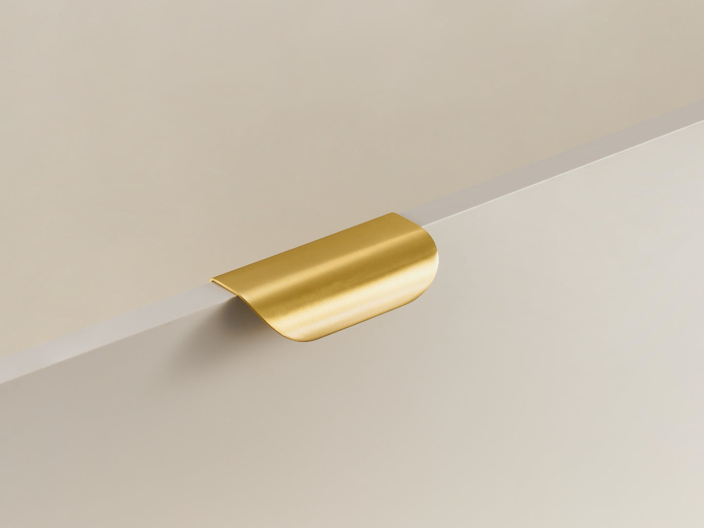 Curved Drawer Pulls - Solid Brushed Brass Drawer Pulls