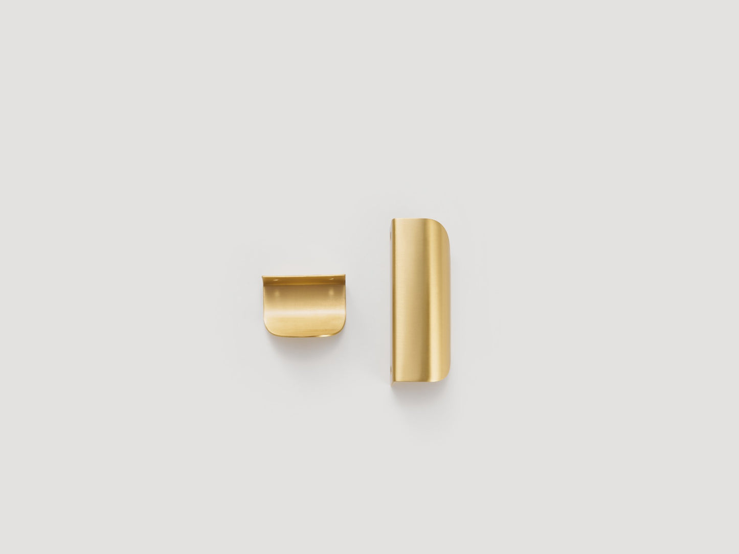 Curved Drawer Pulls - Solid Brushed Brass Drawer Pulls