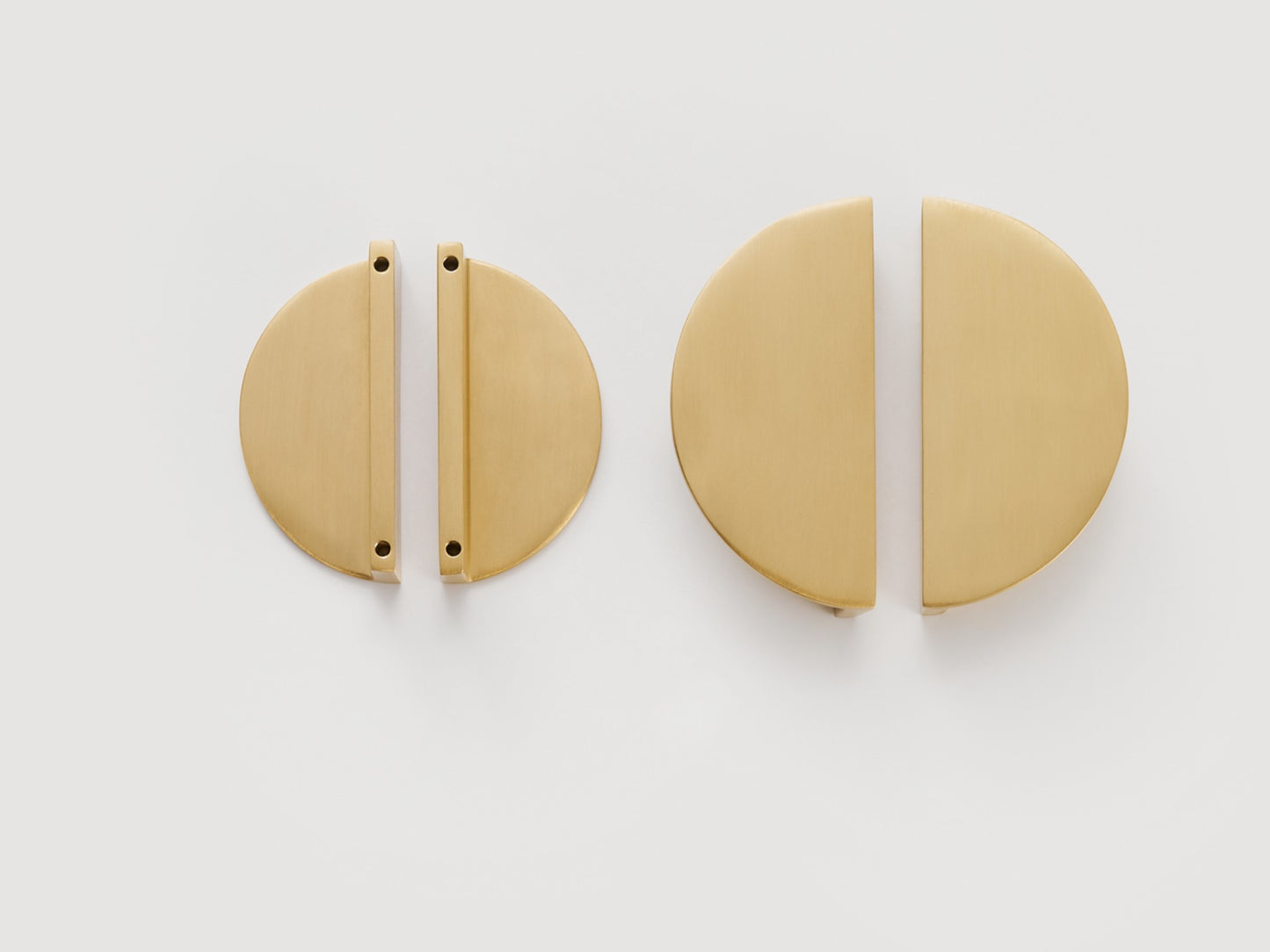 Angled Drawer Pulls - Solid Brushed Brass Drawer Pulls