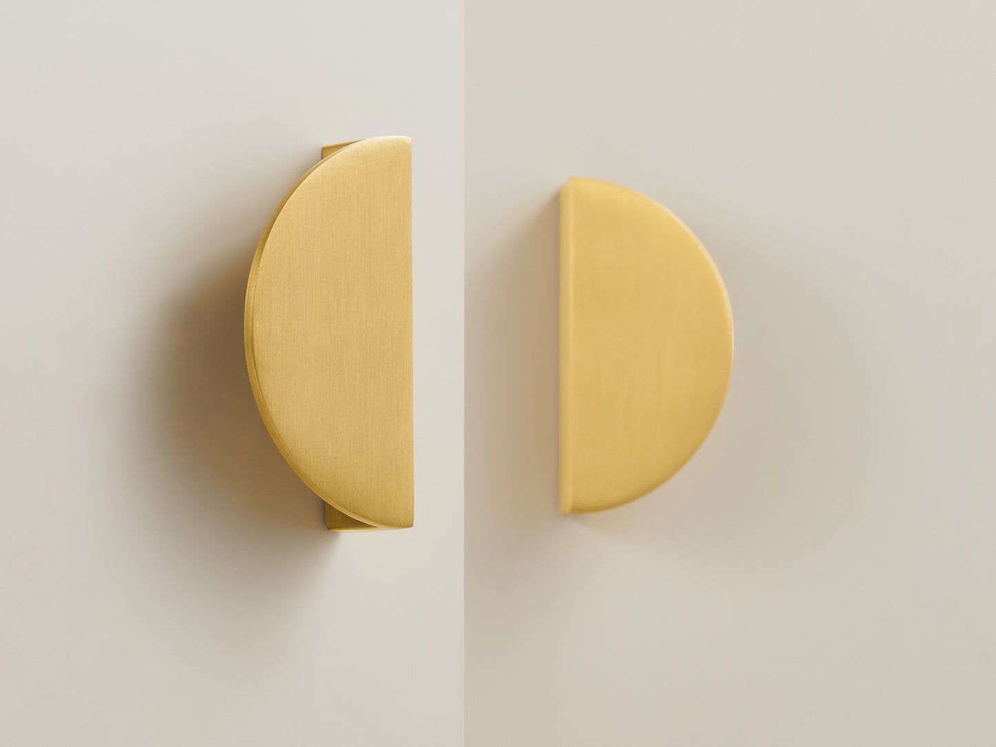 Angled Drawer Pulls - Solid Brushed Brass Drawer Pulls