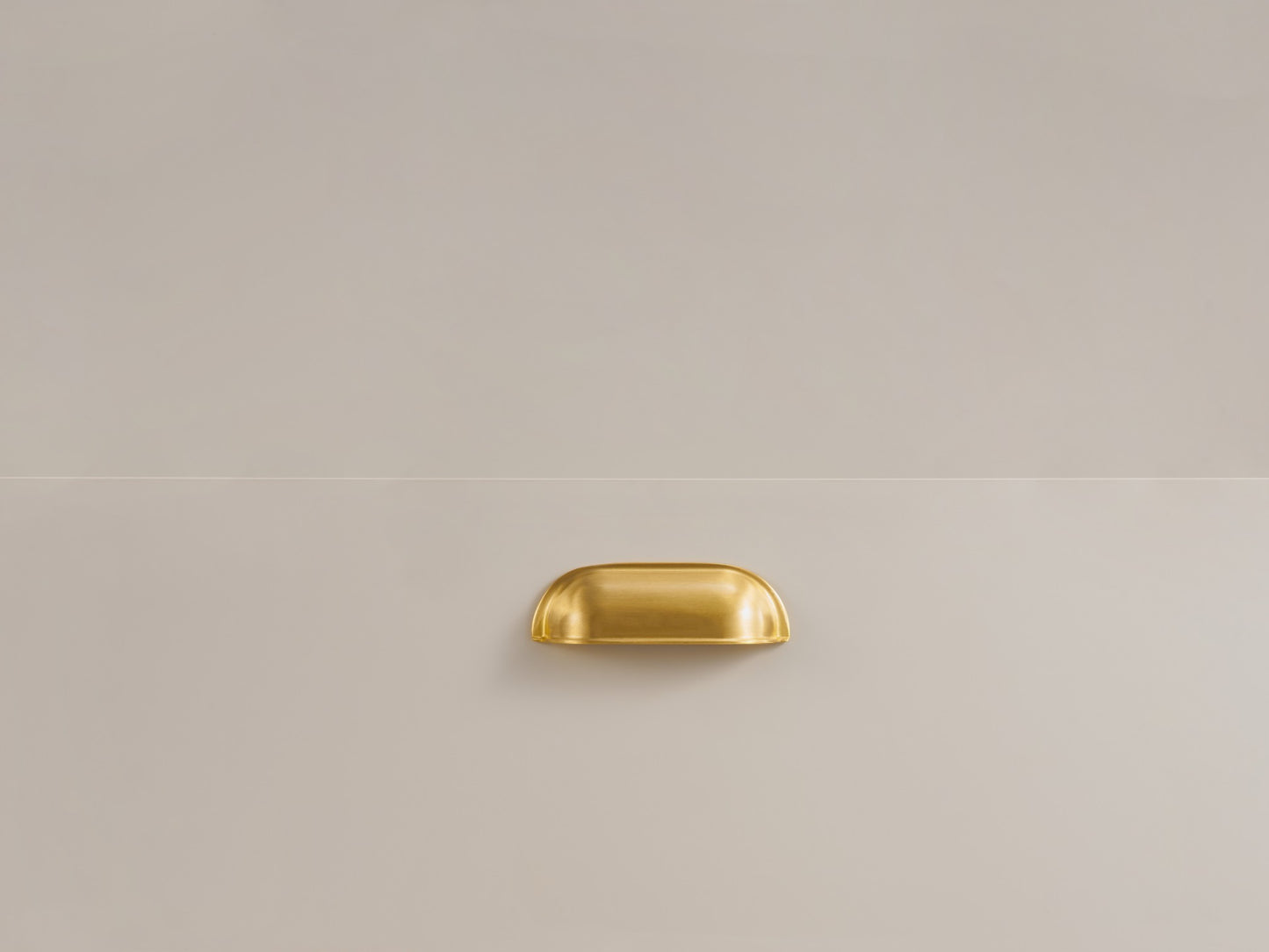 Brushed Brass Cup Pull Handle – Solid Brass Kitchen Drawer & Cabinet Handle