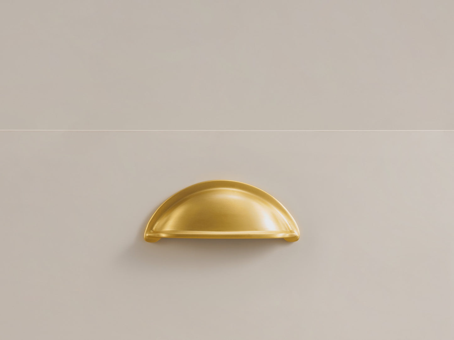 Brushed Brass Cup Pull Handle – Solid Brass Kitchen Drawer & Cabinet Handle
