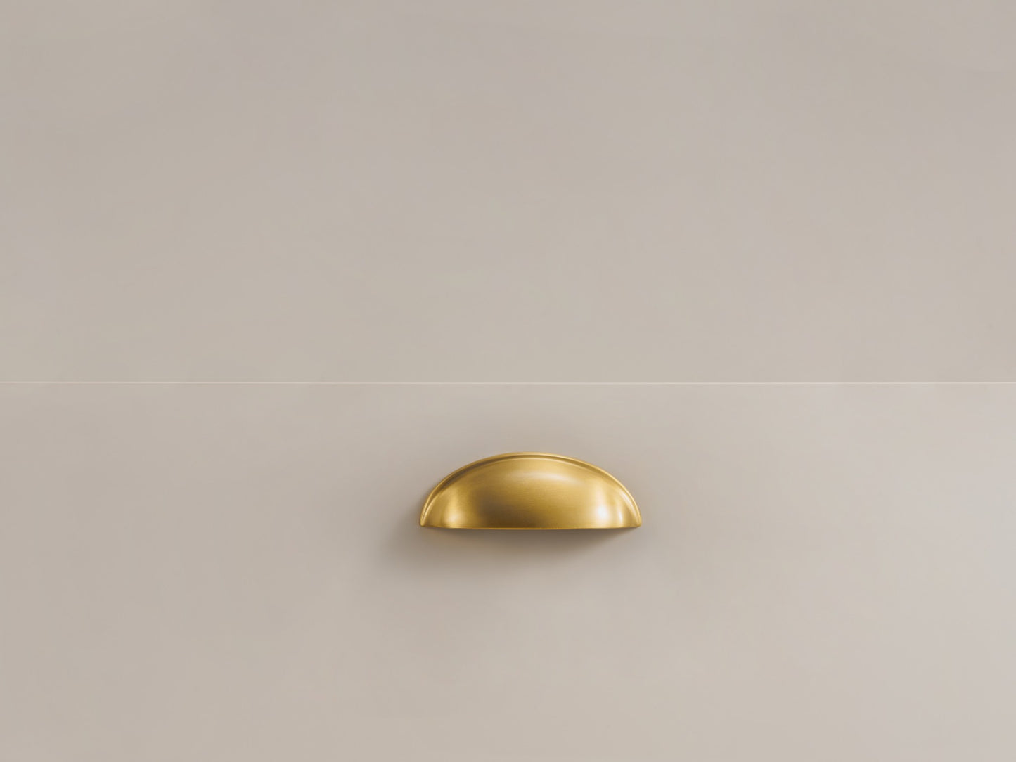Brushed Brass Cup Pull Handle – Solid Brass Kitchen Drawer & Cabinet Handle