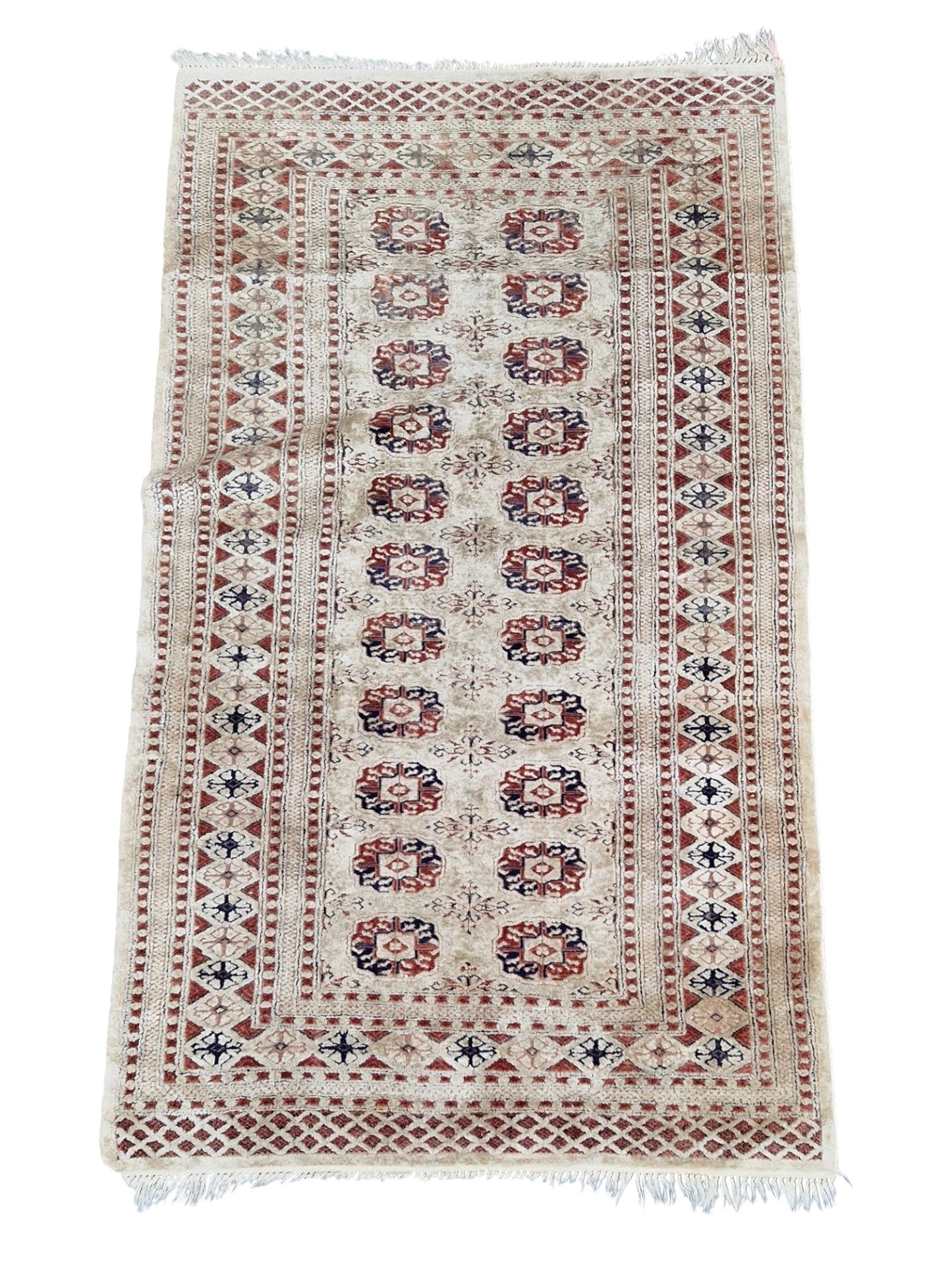 Hand knotted fine Bukhara Rug with Beautiful colours and patterns 94cm x 165cm