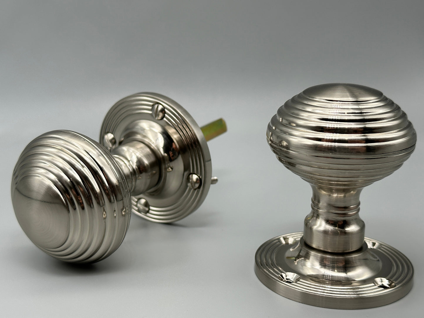 Beehive Satin Mortice Set - 40mm Door Knob Set
