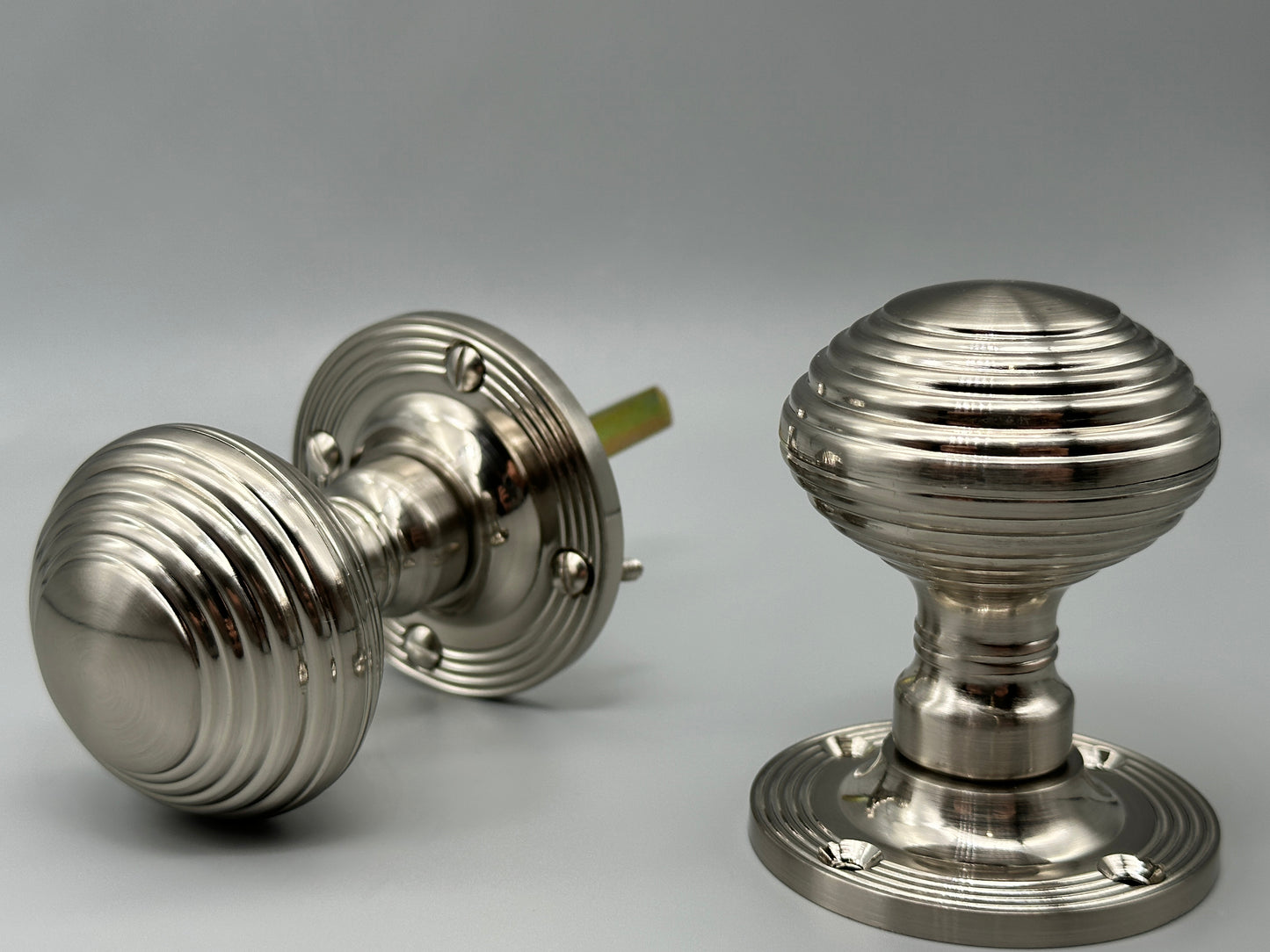 Beehive Satin Mortice Set - 40mm Door Knob Set