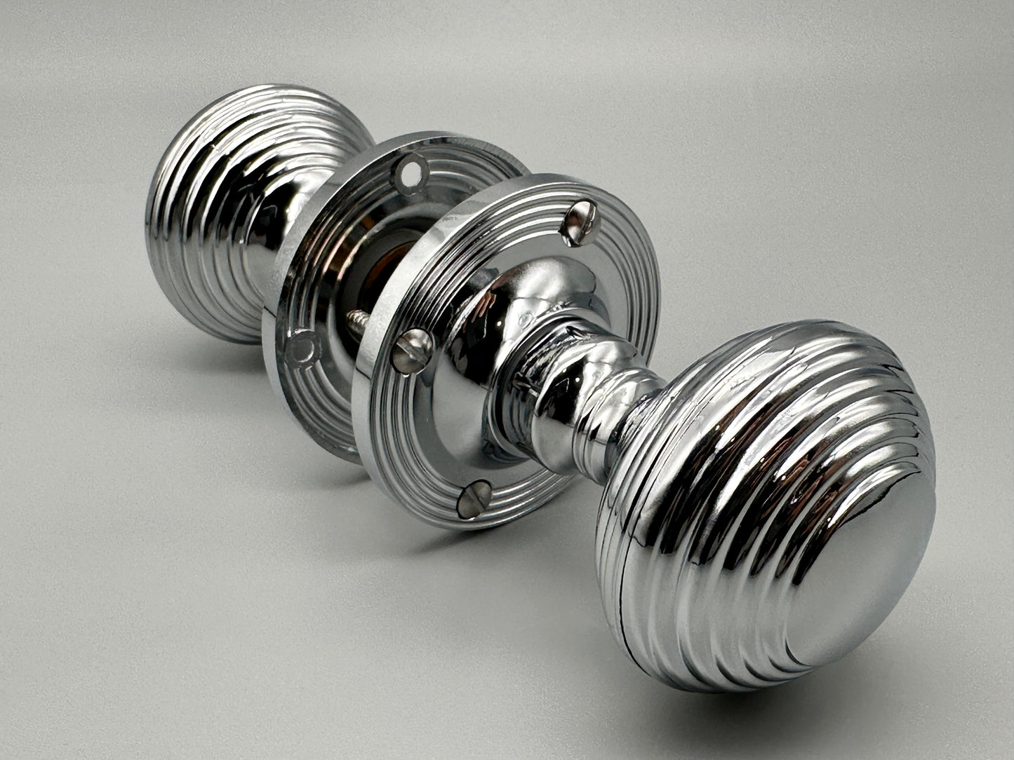 Beehive Chrome Mortice Set - 40mm Door Knob Set