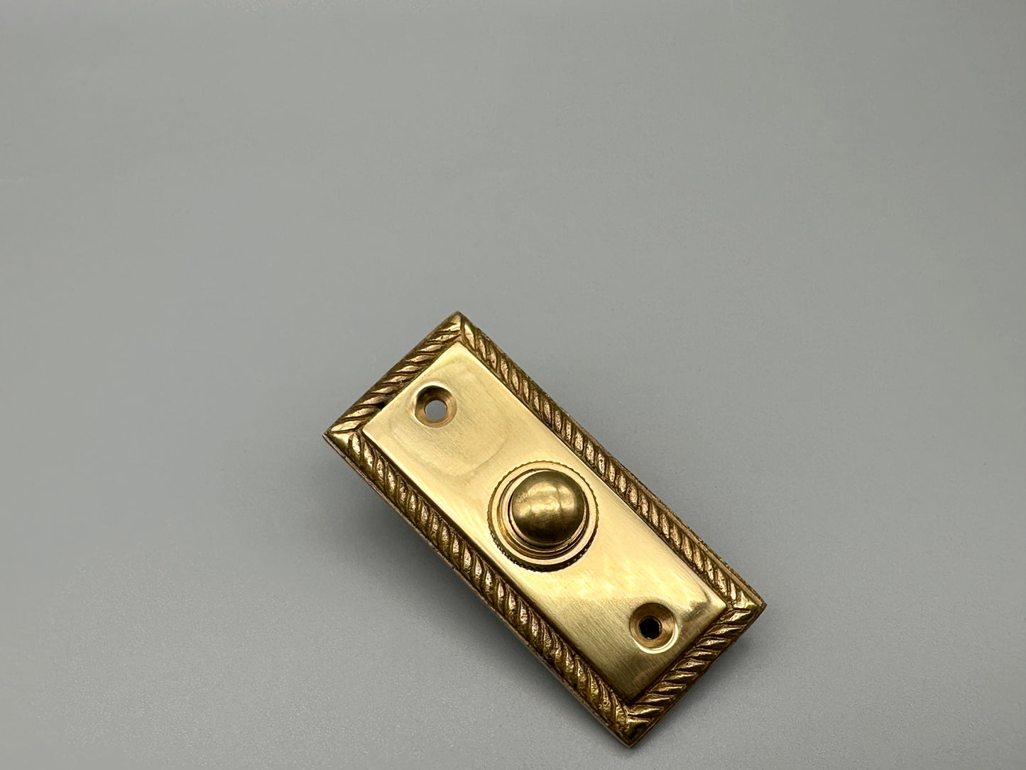 Georgian Solid Brass Victorian Door Bell Push Oblong 75mm - 1 aSet