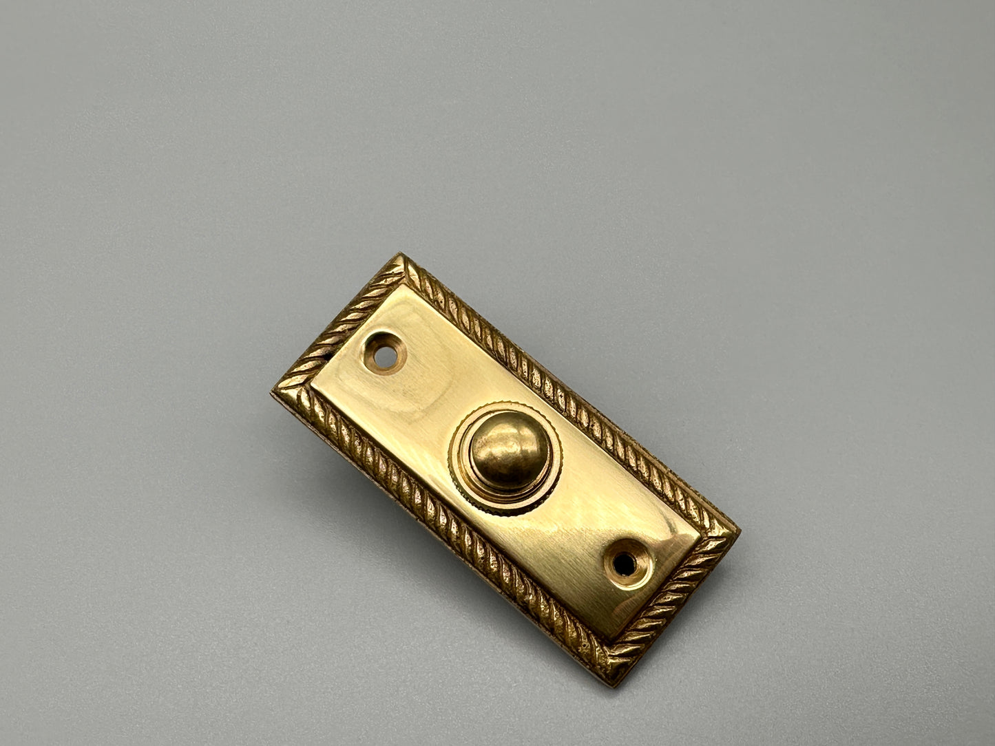 Georgian Solid Brass Victorian Door Bell Push Oblong 75mm - 1 aSet
