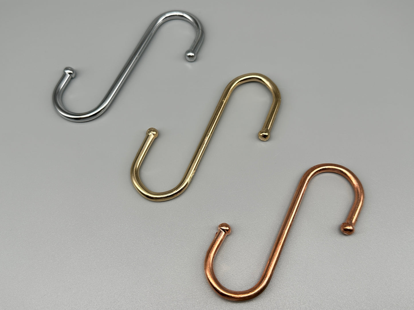 Kitchen S Hooks - Wall Rail Hooks 100mm - Solid Metal - Various Finishings