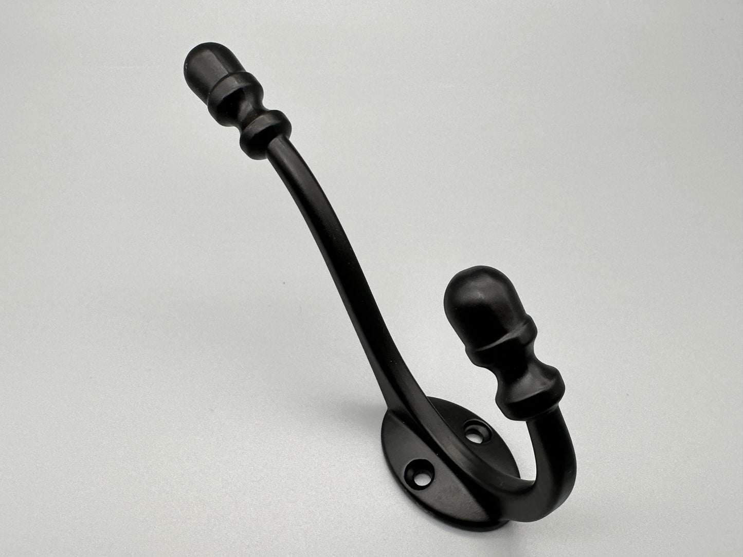 Solid Metal Double Metal Black Hooks - Metal Hook Coat & Hat - 1pcs