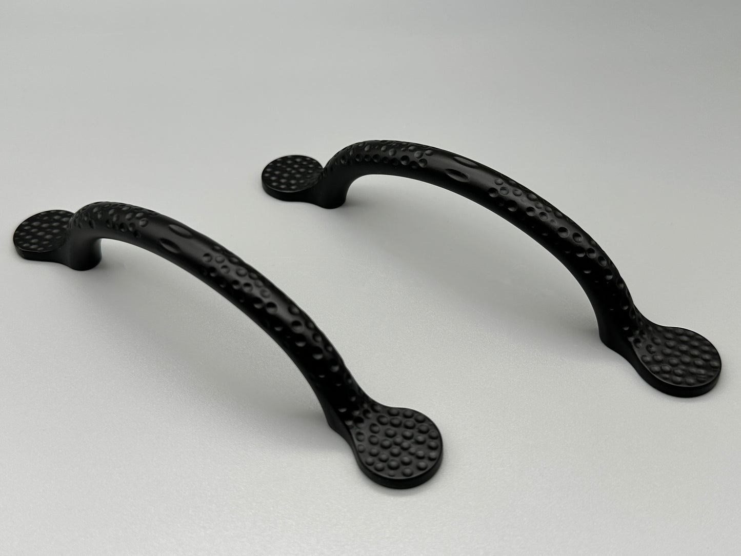 Solid Metal Handles - Black - Hammer Craft Finish 96mm - Pack of 1