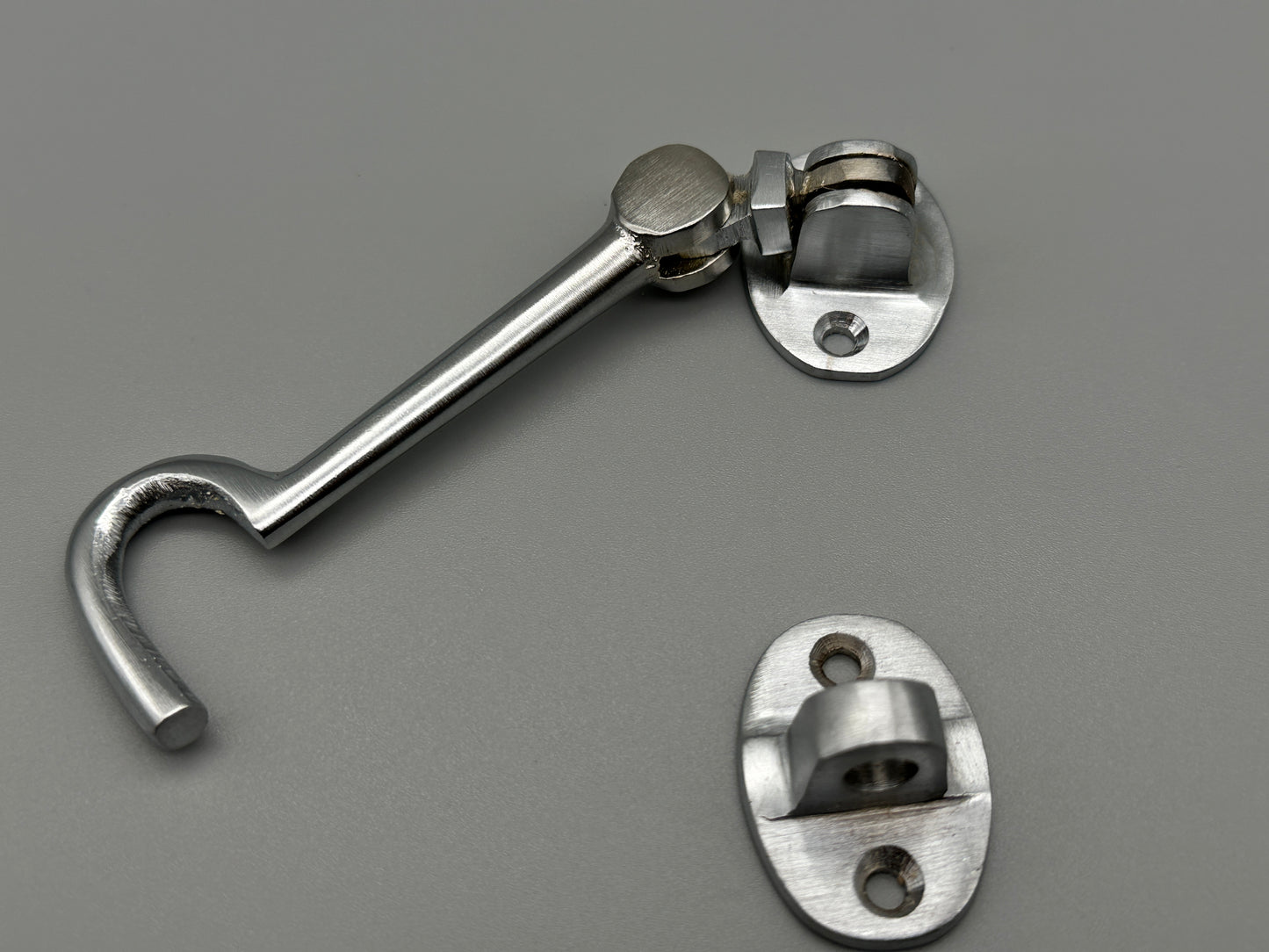 Solid Satin Chrome Silent Cabin Hook - Various Sizes - Satin Cabin Hook