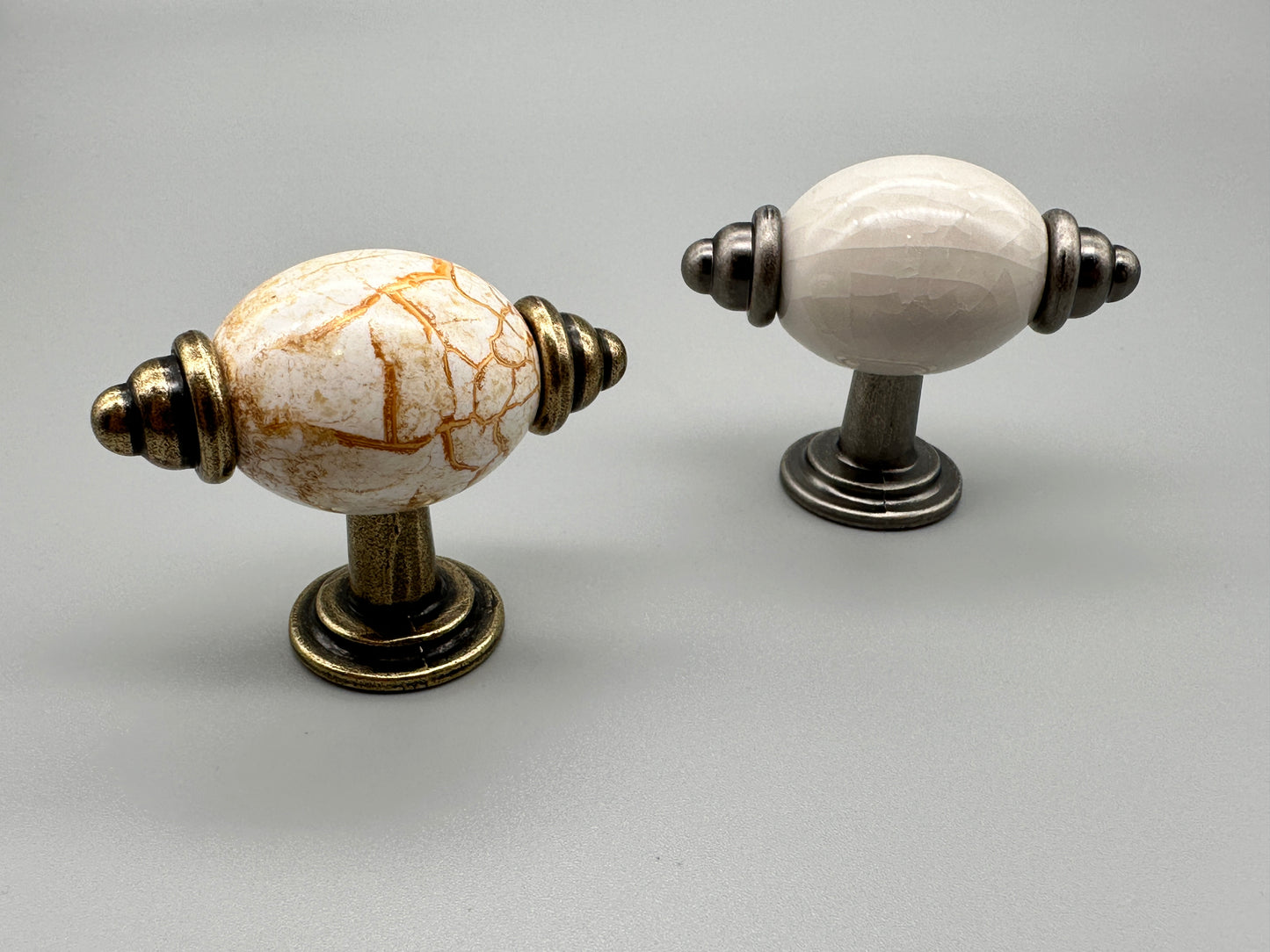 Ceramic Drawer Knob - Ceramic & Metal Drawer Pull - 55mm Diameter - Pack of 1