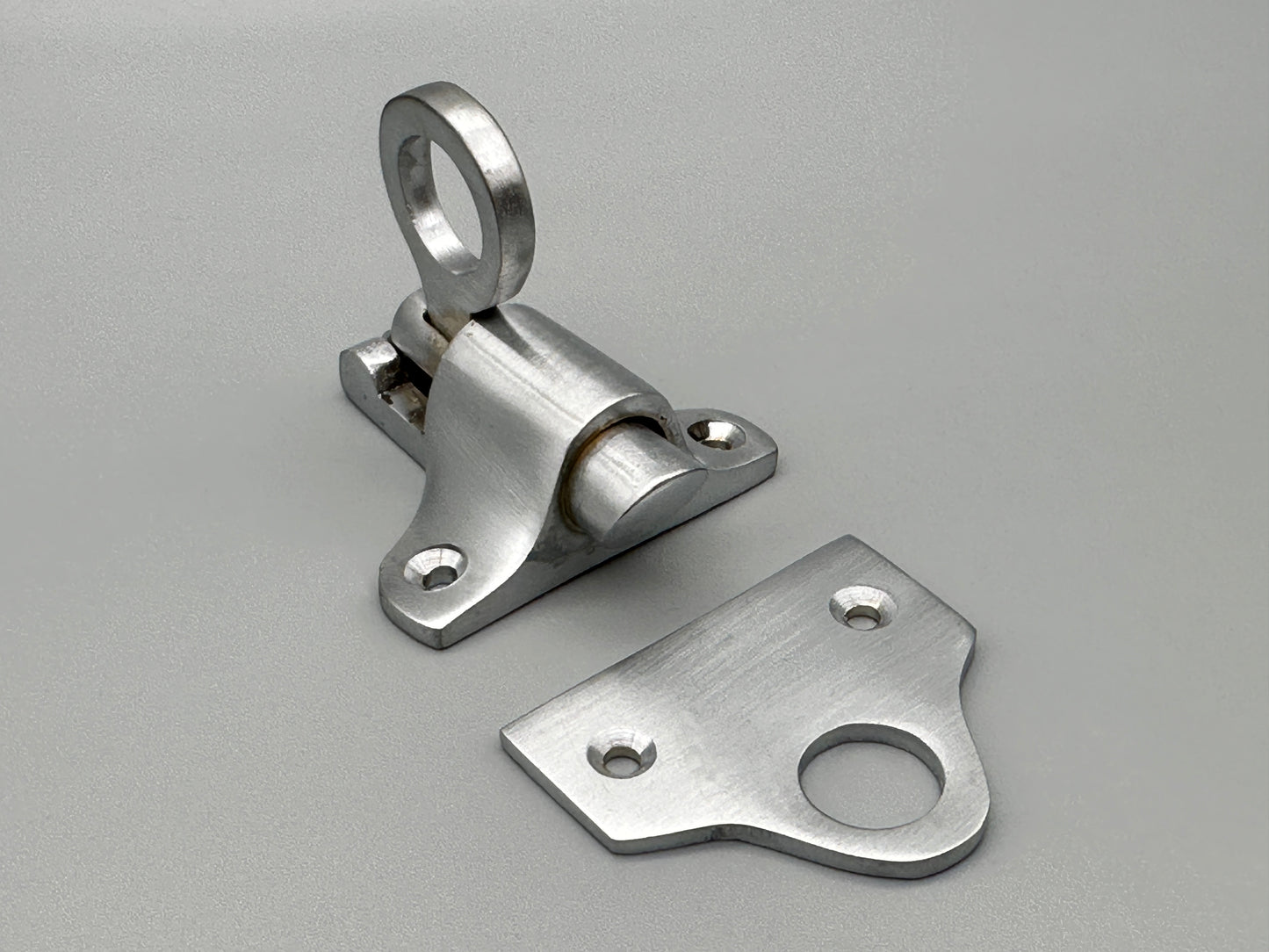 Sash Window Lock - Solid Satin Chrome Ring Lock - Spring Loaded - Pack of 1