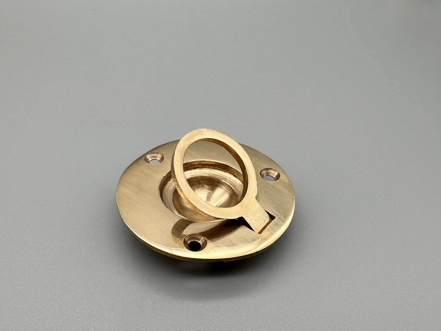 Round Solid Brass Flush Rings - Flush Drawer Rings - 45mm - Pack of 1