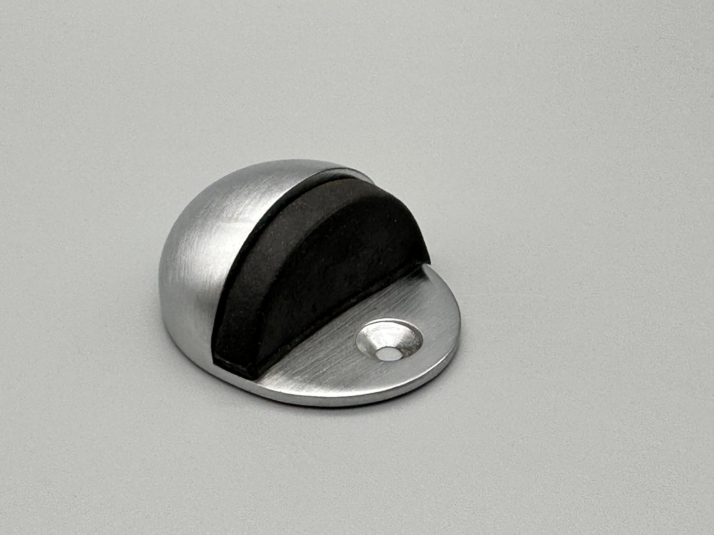 Solid Satin Chrome Oval Door Stop - 50mm