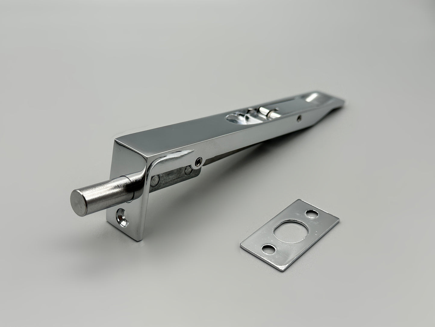 Door Flush Tower Bolt - Solid Chrome Tower Bolt - 150mm