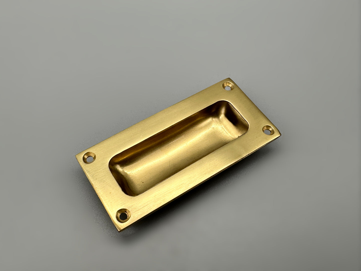 Brass Flush Recess Handles - Front Fix - 90mm - Pack of 1