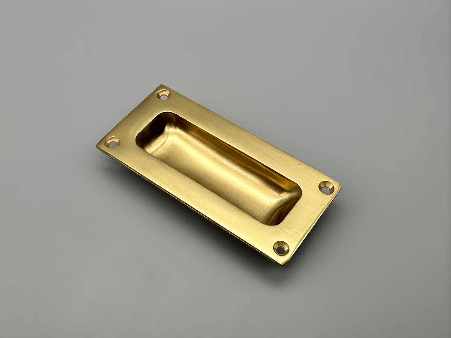 Brass Flush Recess Handles - Front Fix - 90mm - Pack of 1