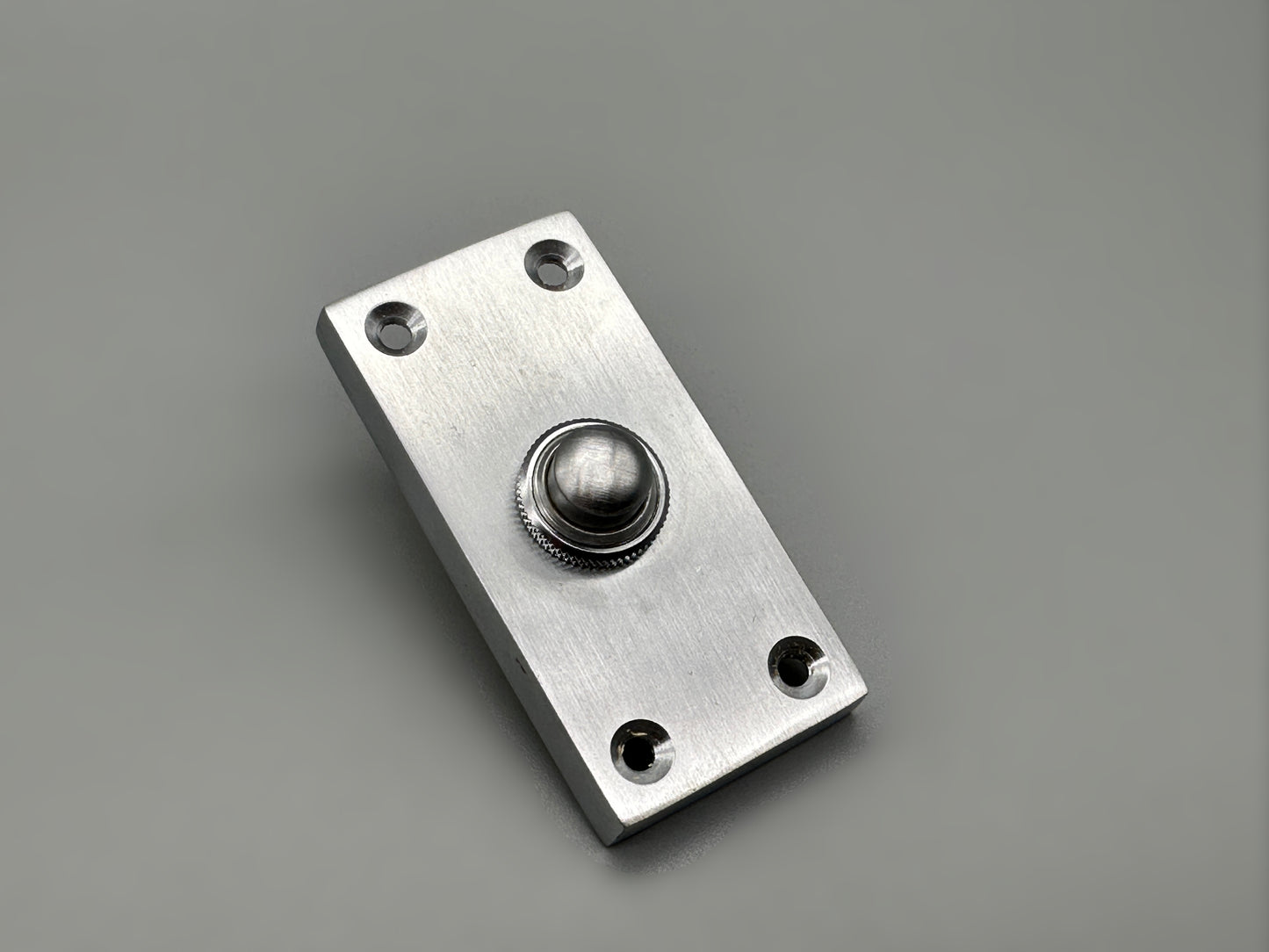 Solid Satin Chrome Victorian Door Bell Push Oblong 75mm - 1 Set