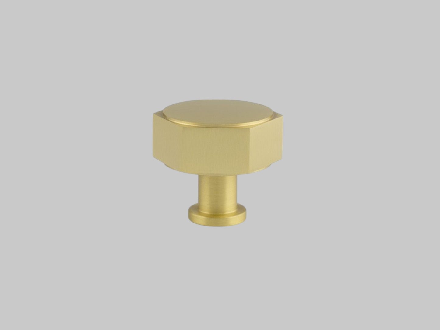 Vesper hex cabinet knob 40mm satin brass