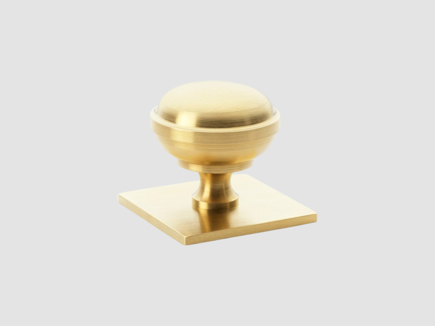 quantock cupboard knob 38mm square backplate satin brass