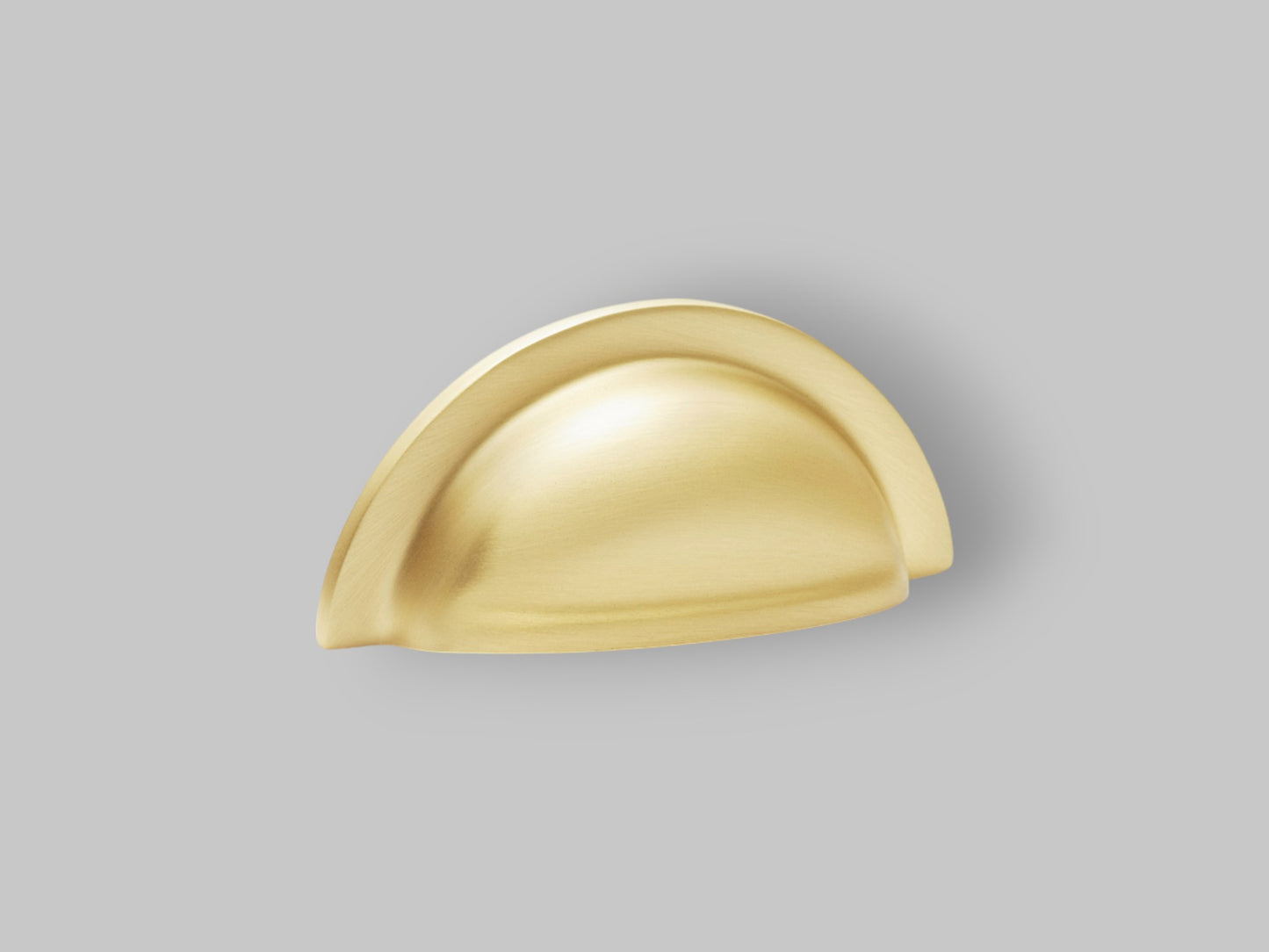 Half Moon ridged cup pull 76mm c/c satin brass