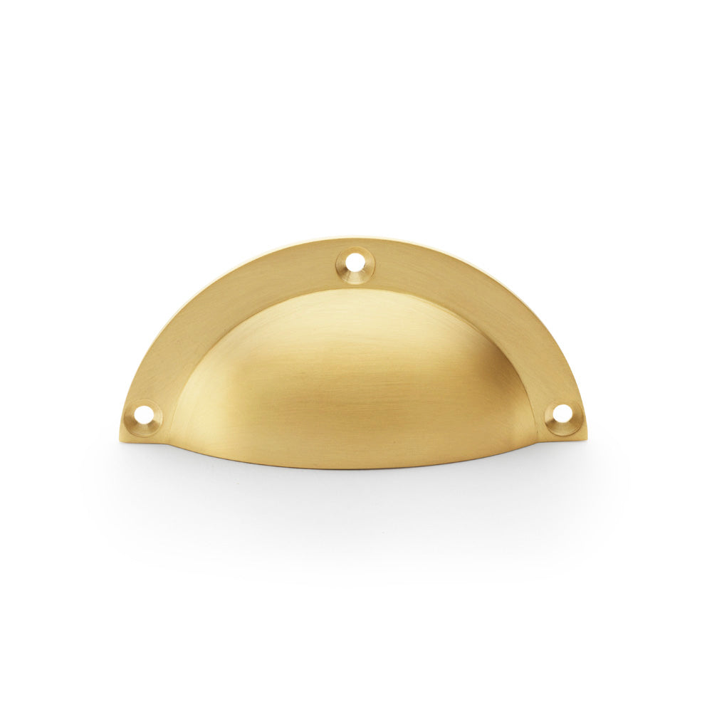 Half Moon Raoul cup pull face fix 97mm Polished Brass / Satin Brass