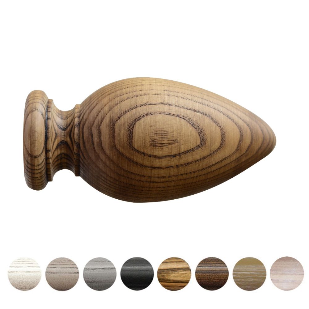 Windsor Solid Wood Curtain Pole Set - Handcrafted - 50mm Kit