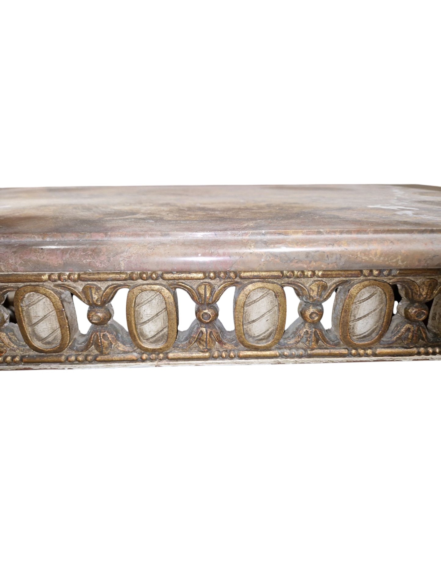 20th century coffee table in the French Louis XV manner, the rectangular marble top with