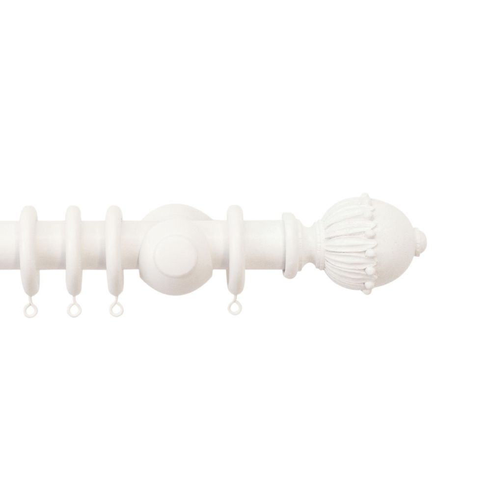 Rustic Solid Wood Curtain Pole Set - Handcrafted - 30mm Kit