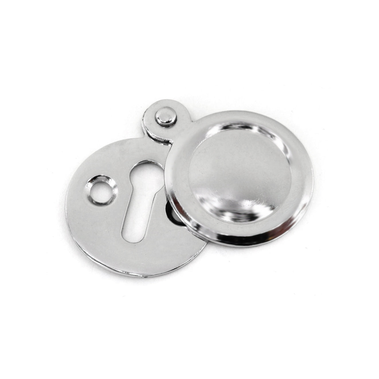 Plain Chrome Escutcheons with Cover - 35mm