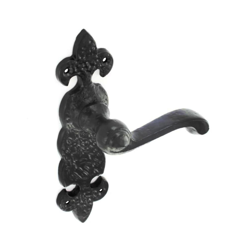 Forged Black Fleur-de-leys Lever Handles - 190mm