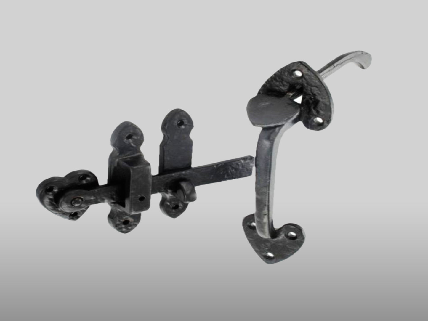 Antique Black Thumb Latch - Forged Suffolk Latch Set - 200mm