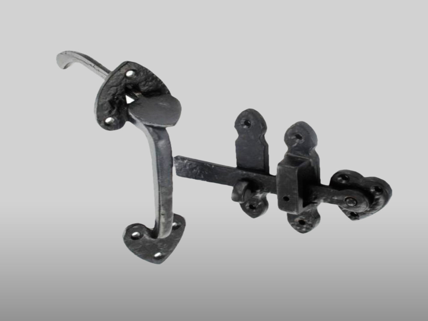 Antique Black Thumb Latch - Forged Suffolk Latch Set - 200mm