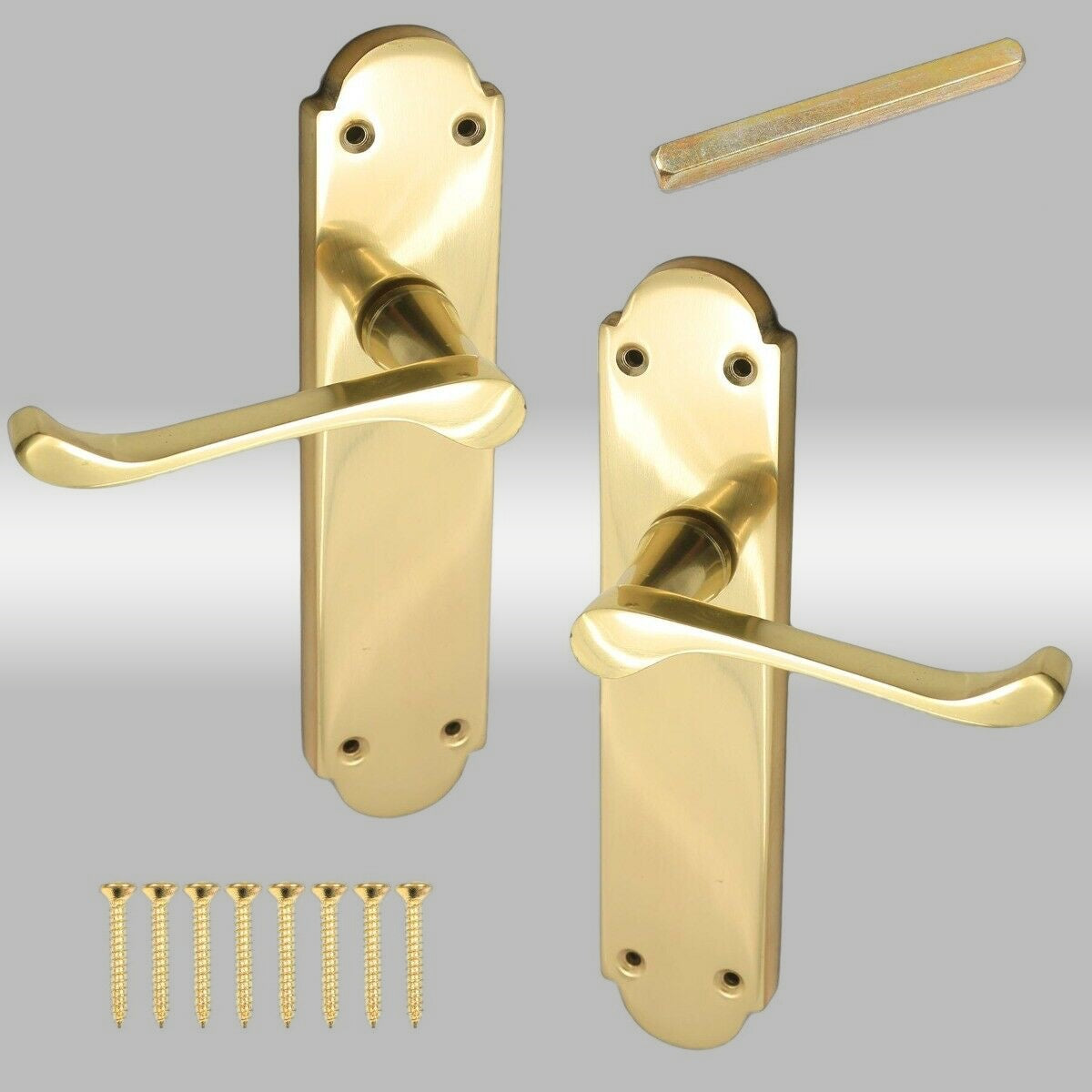 Solid Brass Victorian Style Door Lever Handles - 200mm