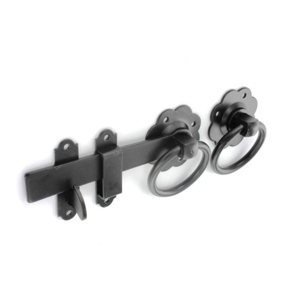 Black Cottage Ring Gate Latch Black 150mm (6" inch)