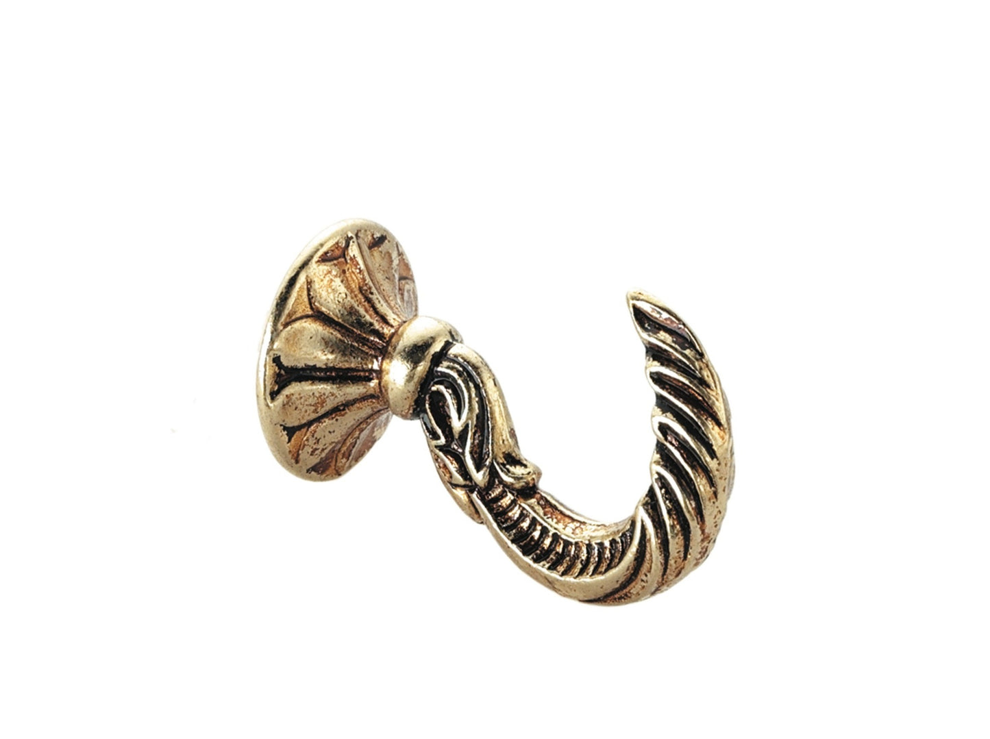 Pair of Athenian Wall Hooks - Screw Fixed Hooks - Gold - Black & Chrome Options